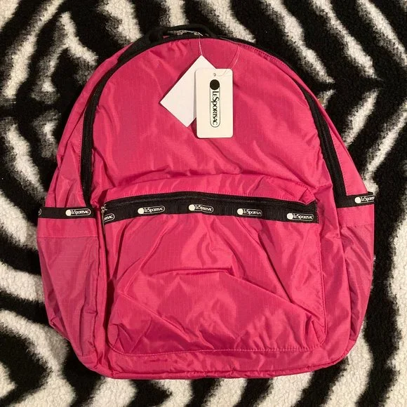 LeSportsac Pink Patent Backpack NWT NWT LeSportsac Candace Backpack With Pouch Rose Pink Black  main image 2